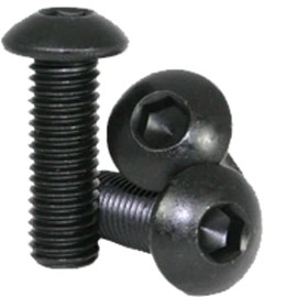 1/4"-20 x 5/8" Button Head Socket Cap Screws, Black Oxide Finish, Coarse Threads, Fully Threaded, 25 Pack