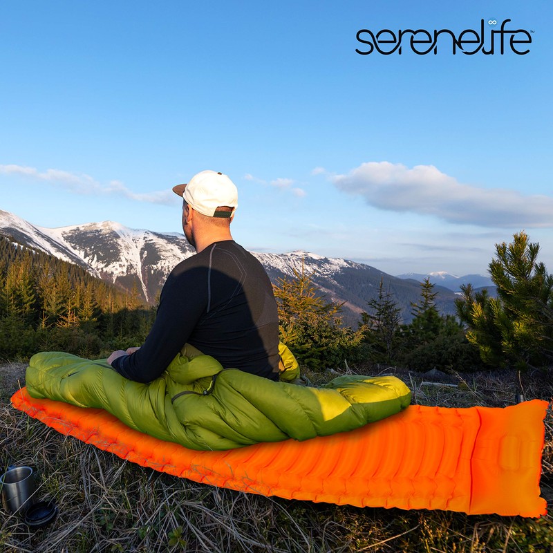 SereneLife - Colchón de Aire para mochilero, autoinflable, Impermeable, Ligera,