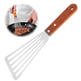 Stainless Steel Spatula with Slotted, 16 cm Blade and 28 cm Length, Ideal for Turning Fish, Meat, Eggs and Pancakes, Bevelled Design for Easy Turning and Cutting