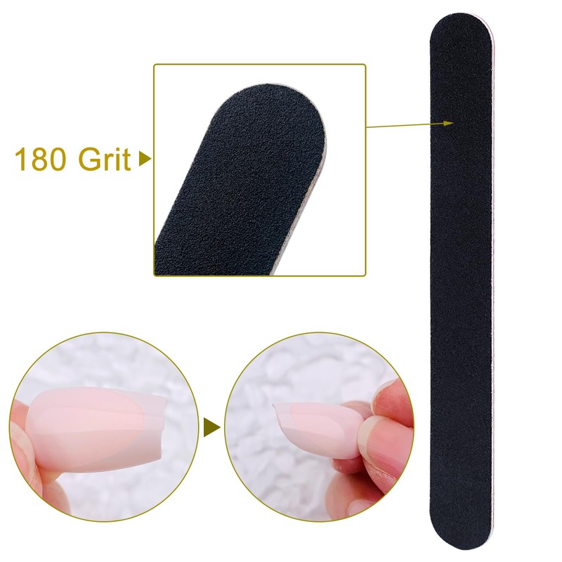HeeYaa Nail File 10 PCS Professional Double Sided 100/180 Grit