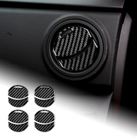 AIRSPEED for Toyota Tundra Double Cab 2014-2021 Center Console Air Vent Outlet Cover Kit Carbon Fiber Interior Trim Accessories, Black