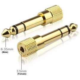 Kjzeex 4 Pack Headphone Jack Adapter 6.35mm 1/4Inch Male to 3.5mm 1/8 Inch Female Jack Headphone Audio Stereo Jack Plug Adaptor Converter