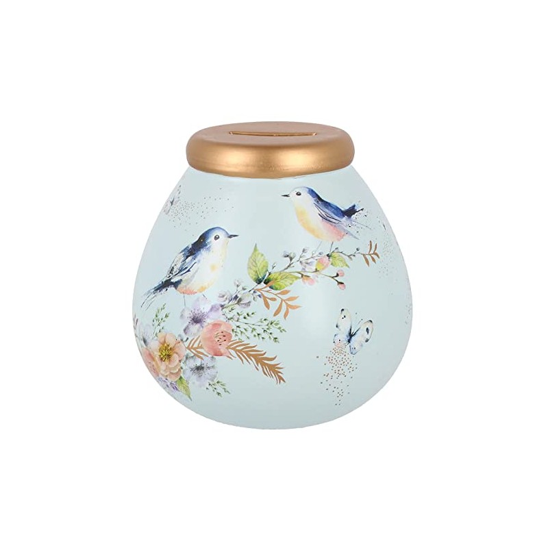 Pot Of Dreams Money Bank, Resin, Blue, 14cm x 14cm