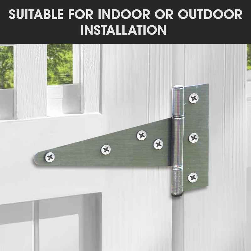 Primes DIY 150 mm T-Hinge Zinc Plated, Rustproof Powder Coating,