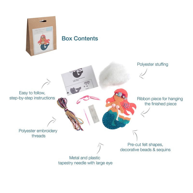 Trimits Felt Decoration Kits, 10 x 8cm, Mermaid