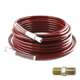 Willbebest 50ft x 1/4inch Airless Paint Sprayer Hose High Pressure Universal Paint Sprayer Flexible Fiber Tube 3300 PSI Working Pressure, Burst Pressure Up to 8500 PSI,15 meter (50 ft, Red)