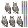 Lifreer 5PCS Owl Shape Bird Reflective Deterrents Owl Hanging Decoration