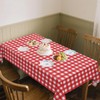 4 Pcs Red Plaid Tablecloth Plastic Red and White Checkered
