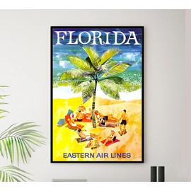 Lost Island Trading Company Florida - Eastern Airlines - Vintage Travel Poster-12 x 18 Inches