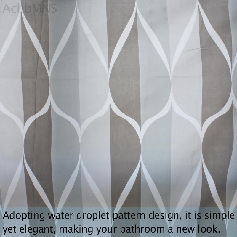 AcbbMNS Shower Curtain with Grommets and 12 Hooks, 220 x