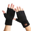HIYATO Mens Fingerless Gloves,Winter Warm Knit Gloves with Soft Lining,Touchscreen