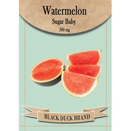 Set of 12 Watermelon Sugar Baby Seed Packets - Create a Deluxe Garden - All Seeds are Heirloom - 100% Non-GMO (Watermelon- Sugar Baby)