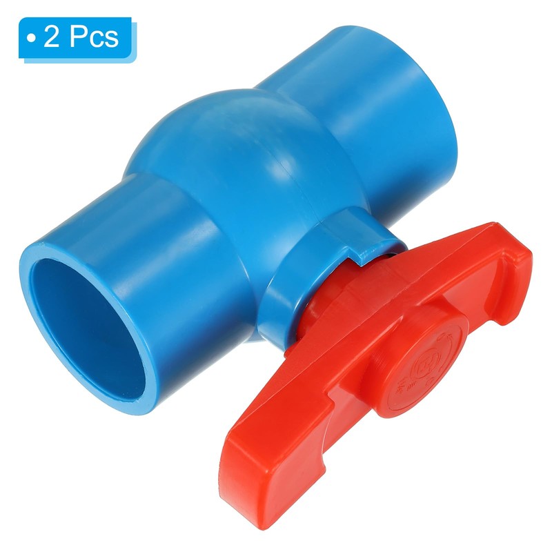 PATIKIL 40mm 1-1/2" ID PVC Ball Valve, 2 Pack Socket