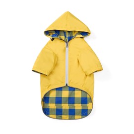 Dog Raincoat Dogs Waterproof Reversible rain Jacket Dog Small Medium Breeds Reflective Zipper Storage Pocket Harness Hole - Yellow - XL