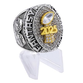 guancrown 2025 Fantasy Football Championship Ring Award Prize Trophy Sports Winner FFL Champion Ring (ring with stand, size 10)