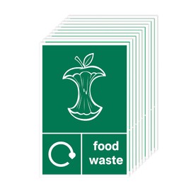 Pack of 10 Food Labels Stickers (100 x 150 mm) Waterproof Recycling Stickers for Bins for Home Office Outdoor Indoor