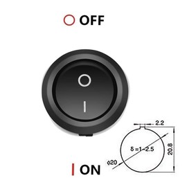 12 Pcs Rocker Switch, Linseray AC 6A/250V 10A/125V 2 Solder Lug SPST On/Off Mini Boat Rocker Switch Car Auto Boat Round Rocker 2 Pin Toggle SPST Switch Snap