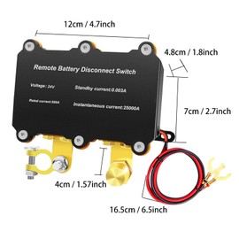 24V 500A Remote Battery Disconnect Switch Kill Switch for Truck-Auto Shut-Off Switch,Anti-Theft Battery Kill Switch for Cars,Trucks,RVs,Trucks and Construction Vehicles Applications