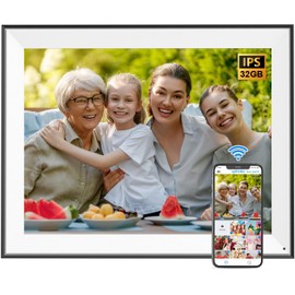 Large Digital Picture Frame 17"-WiFi-Photo-Frame - Smart Photo Frame 32GB,Touch Screen, Share Pictures Videos Instantly via App Email, Free Cloud Storage, Wall Mountable, Gift for Mom Dad
