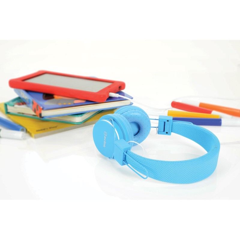 AV:Link | Children's Educational Headphones with in-line Microphone | Blue