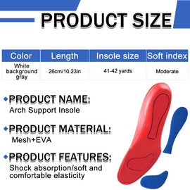 Orthopädische Einlegesohlen: 2 Paar bequeme orthopädische Einlegesohlen bei Hallux Valgus und anderen Fußproblemen, bequem und rutschfest, hochwertige Polsterung (Größen 41–42)