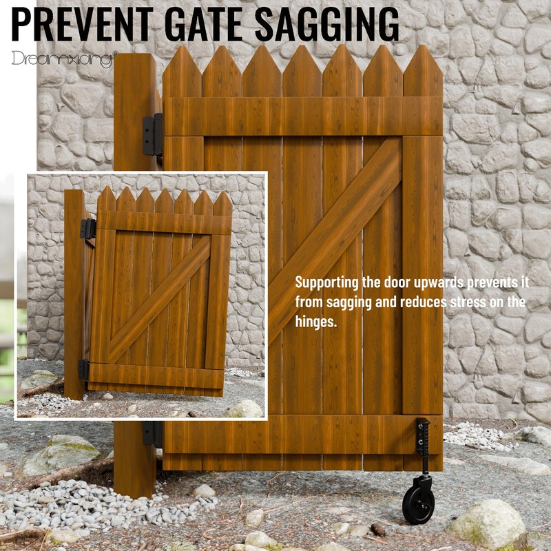 5" Spring Loaded Gate Caster with Side Brake, Heavy Duty