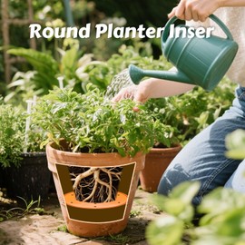 Ansonation 2-Pack 10-Inch Round Planter Insert,Planter Inserts for Large Pots with Drainage Holes Fillers to Use Less Potting Soil Accessories for Gardening Indoor or Outdoor Use