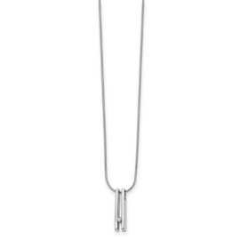 Sonia Jewels Real 925 Sterling Silver .02ct. Diamond Pendant Necklace Charm Chain - with Secure Lobster Lock Clasp 18"