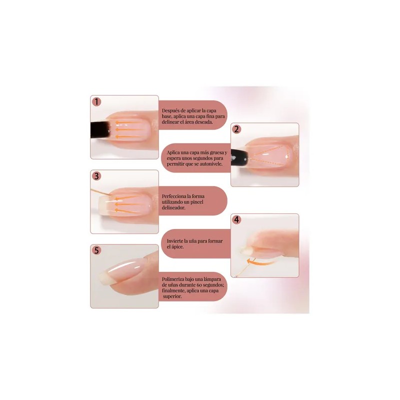 Esmalte Gel Uvled De Refuerzo 15ml Para Uñas Cherimoya