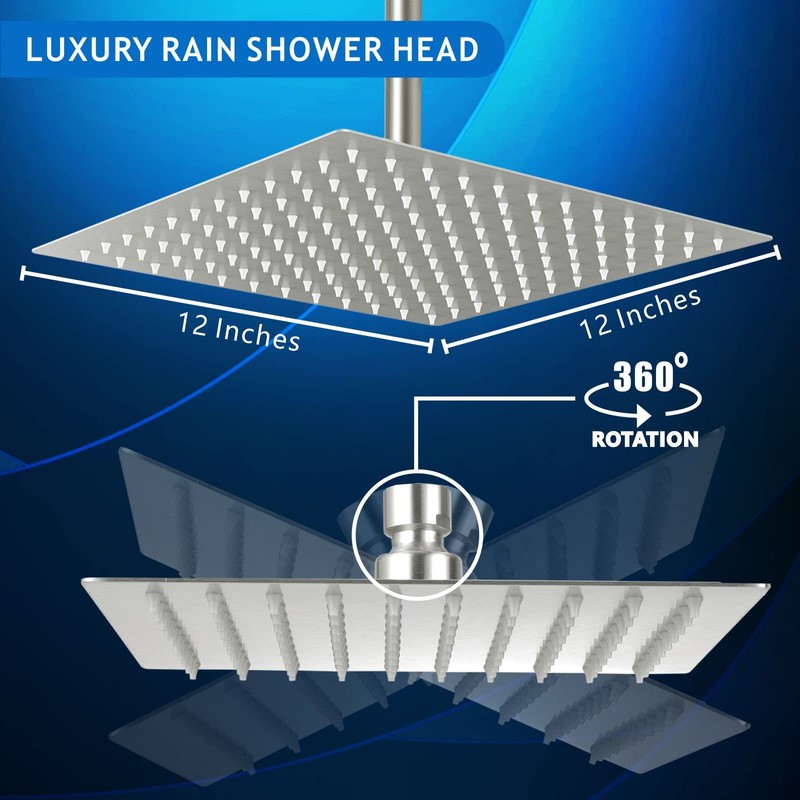 Voolan Rain Shower Head - High Flow Large Rainfall Shower