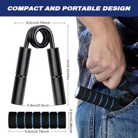 Grip Strengthener Set 6 Pack Metal Hand Grip 50-300LBS Heavy-Duty Grip Trainer Grip Strength Trainer Home Gym with 6 Rolls of Non-Slip Grip Tape