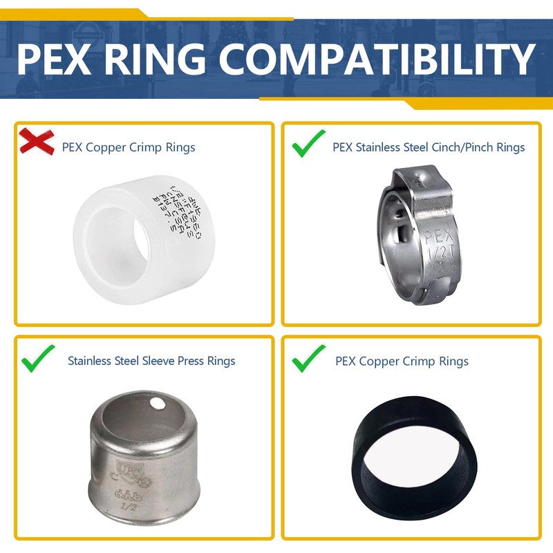 GUOFIS 3/4Inch PEX Copper Press Fittings,3/4" Press X 3/4" PEX