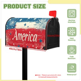4th of July Mailbox Cover Patriotic Mailbox Covers Magnatic Standard Size 21" X 18" Patriotic Flag Decorative Post Letter Box Decor 4th of July Holiday Garden Outdoor Decoration