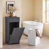 SoBuy Slim Short Laundry Cabinet with Hidden Hamper Bathroom Freestanding