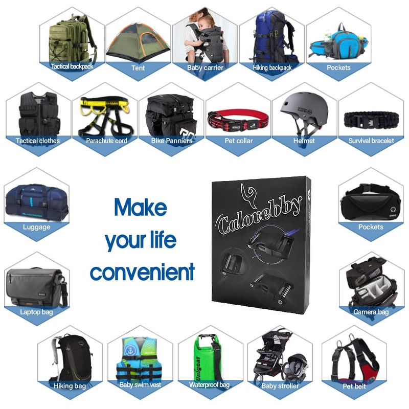 Field Repair Buckles for Straps 1Inch, Quick Side Release Adjustable