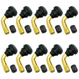 QZKJQDD 90 Degree Roller Valve, Scooter Valve, Tyre Brass Tubeless Angle Valve Brass Snap-in for Cars, Motorcycles, Bicycles & Scooters (Pack of 10 PVR70)