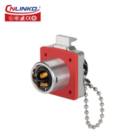 CNLINKO BD-20 Industrial Waterproof Connector IP67 Circular Connector Built-in Socket Aviation Plug Anti-Interference Shell Aviation Connector M20 2-14 Pin Flange Socket (4 Pin)