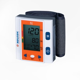 Monitor Digital Automático de Presión Sanguínea de Muñeca Neutek, modelo BP-202H | Medición Automática SYS/DIA y Pulso | 4 Usuarios con 120 Memorias | Indicador de Arritmia | Pantalla Amplia con Barra de Resultados