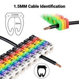 Wire Markers Wire Number Labels Colorful Wire Numbering Marker Tube Cable Marker with Clip On Design for Marking The Color Coded Cables