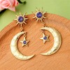 Gilieyer Earrings Star Moon Bohemian Earrings for Women Long Asymmetric