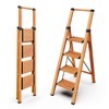 WOA WOA 4 Step Ladder, Ladders for Home, Anti-Slip Pedals,