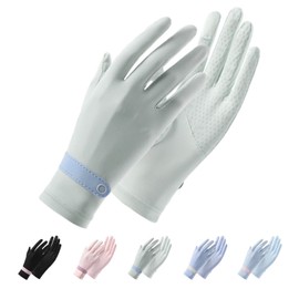 Hsdvdva Women's Summer UV Protection Gloves [2-Finger Open, Touch Cool, Good Feel, Non-Slip] Thin Gloves UPF50+ Sunburn Prevention UV Protection Hand Care UV Gloves for Cycling, School, Commute