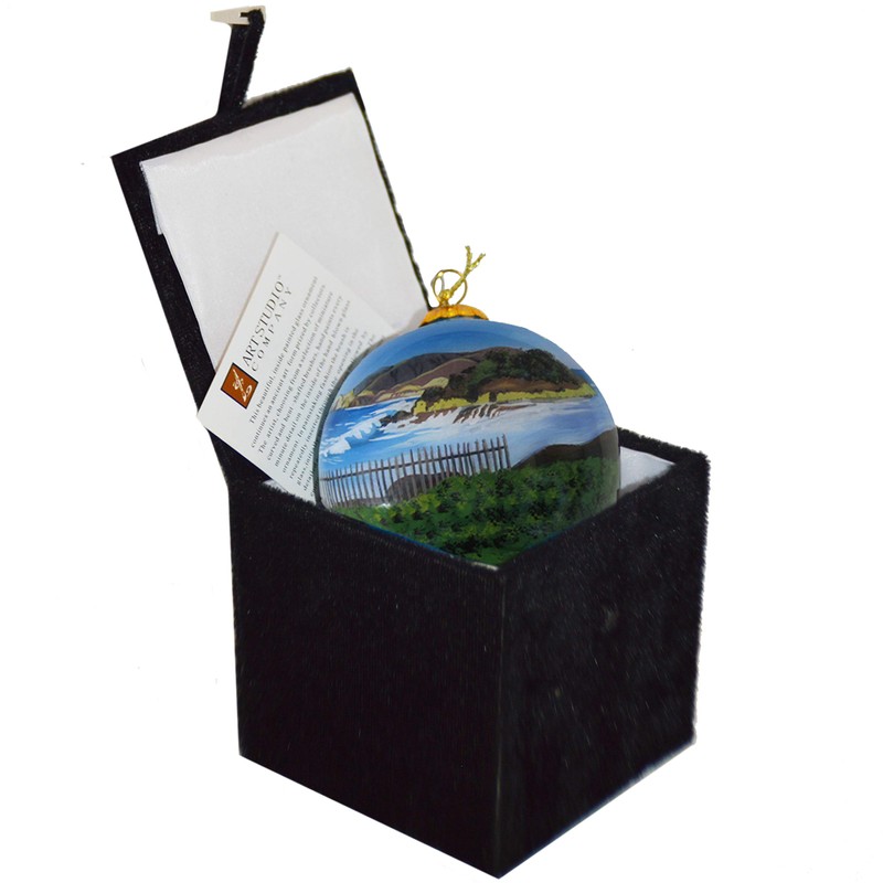 Art Studio Company Hand Painted Glass Christmas Ornament - Beach