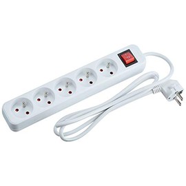 lanberg 1.5m White Curved Lantern 5x230v PL with Circuit Breaker Full Copper