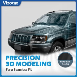 Vizotae Headlights Assembly for 1999-2004 Jeep Grand Cherokee Halogen Headlamp Replacement, High/Low Beam W/Bulbs, Driver&Passenger Side