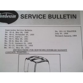 T-35 Sunbeam Radiant Control Toaster Manual, schematics, parts list, disassembly