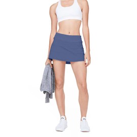 MCEDAR Athletic Tennis Golf Skorts Skirts for Women with Pocket Workout Running Sports Pleated Skirts Casual 01DQ-Blue-Water Drop/6