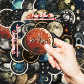 Vintage Astronomy Stickers for Laptop(50 Pcs),Gift for Kids Teens Adults Girl,Celestial Waterproof Stickers for Water Bottle,Vinyl Stickers for Scrapbook,Journal,Dairy,Skateboard