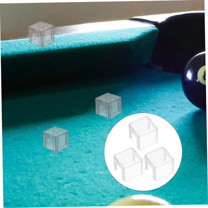 VICASKY 3pcs Billiard Chalk Holder Acrylic Storage Box for Pool