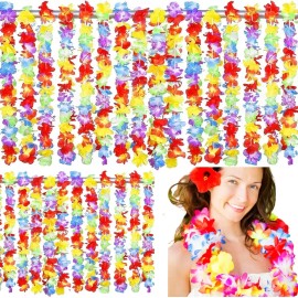 50pc Collares Hawaianos Flores Batucada Tropical Boda Fiesta